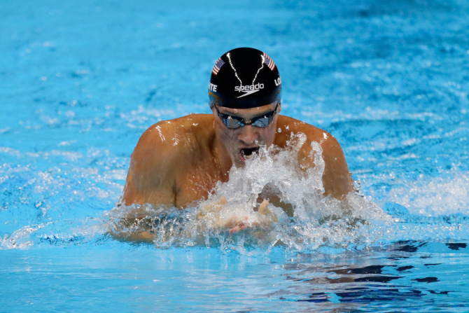 RIO DE JANEIRO, BRAZIL - AUGUST 10:  Ryan Lochte of the United States competes in the second Semifinal of the Men's 200m Individual Medley on Day 5 of the Rio 2016 Olympic Games at the Olympic Aquatics Stadium on August 10, 2016 in Rio de Janeiro, Brazil.  (Photo by Jamie Squire/Getty Images)