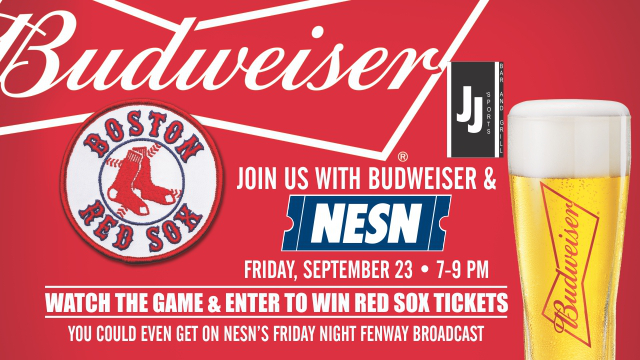 JJ Sports Bar and Grille Budweiser Red Sox viewing party promo