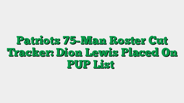 Patriots 75-Man Roster Cut Tracker: Dion Lewis Placed On PUP List
