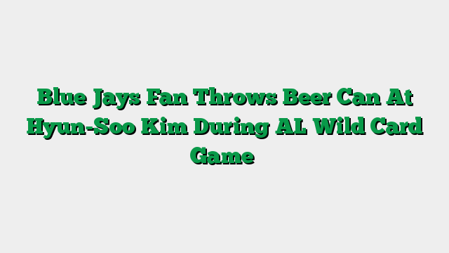 Blue Jays Fan Throws Beer Can At Hyun-Soo Kim During AL Wild Card Game