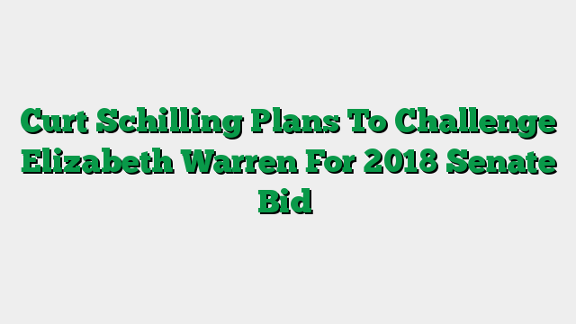 Curt Schilling Plans To Challenge Elizabeth Warren For 2018 Senate Bid