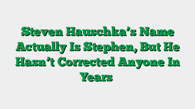 Steven Hauschka’s Name Actually Is Stephen, But He Hasn’t Corrected Anyone In Years