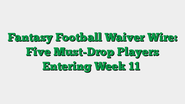 Fantasy Football Waiver Wire: Five Must-Drop Players Entering Week 11