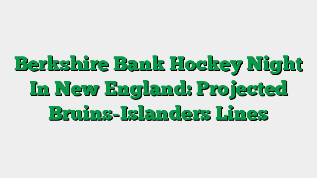 Berkshire Bank Hockey Night In New England: Projected Bruins-Islanders Lines