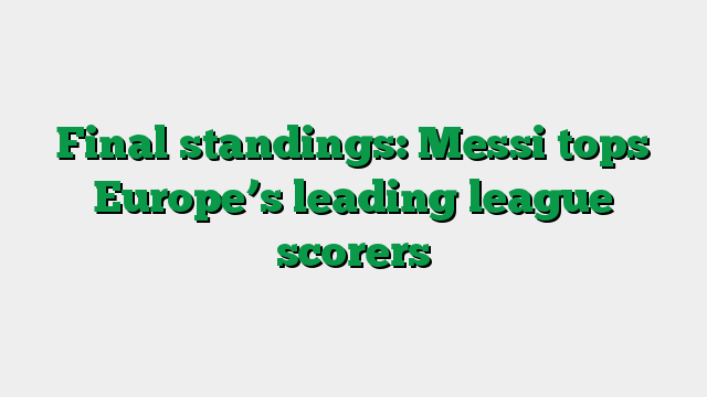 Final standings: Messi tops Europe’s leading league scorers