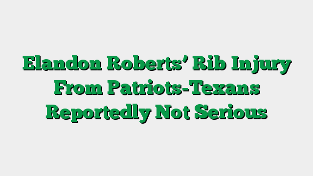 Elandon Roberts’ Rib Injury From Patriots-Texans Reportedly Not Serious