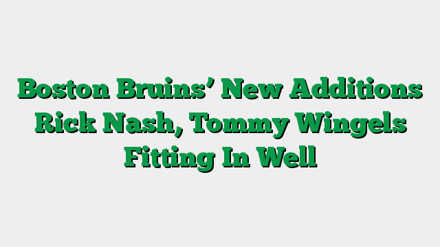 Boston Bruins’ New Additions Rick Nash, Tommy Wingels Fitting In Well