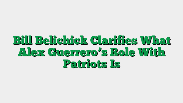 Bill Belichick Clarifies What Alex Guerrero’s Role With Patriots Is