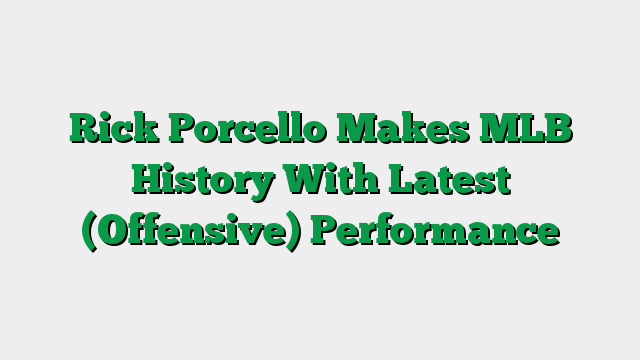 Rick Porcello Makes MLB History With Latest (Offensive) Performance