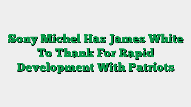 Sony Michel Has James White To Thank For Rapid Development With Patriots