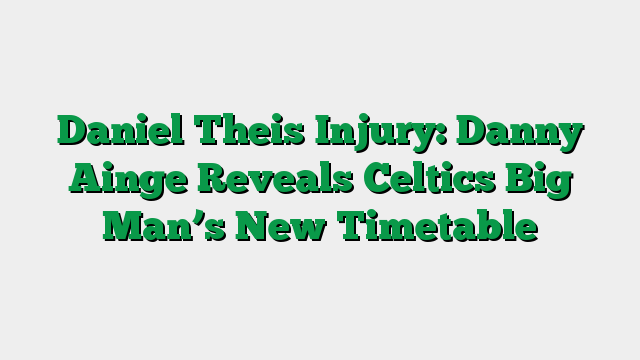 Daniel Theis Injury: Danny Ainge Reveals Celtics Big Man’s New Timetable