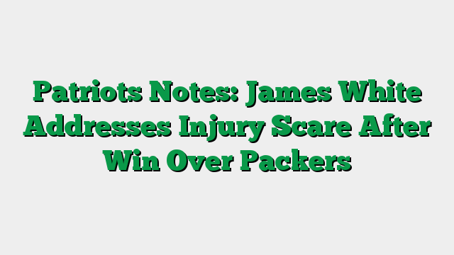 Patriots Notes: James White Addresses Injury Scare After Win Over Packers