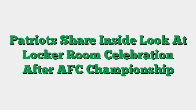 Patriots Share Inside Look At Locker Room Celebration After AFC Championship