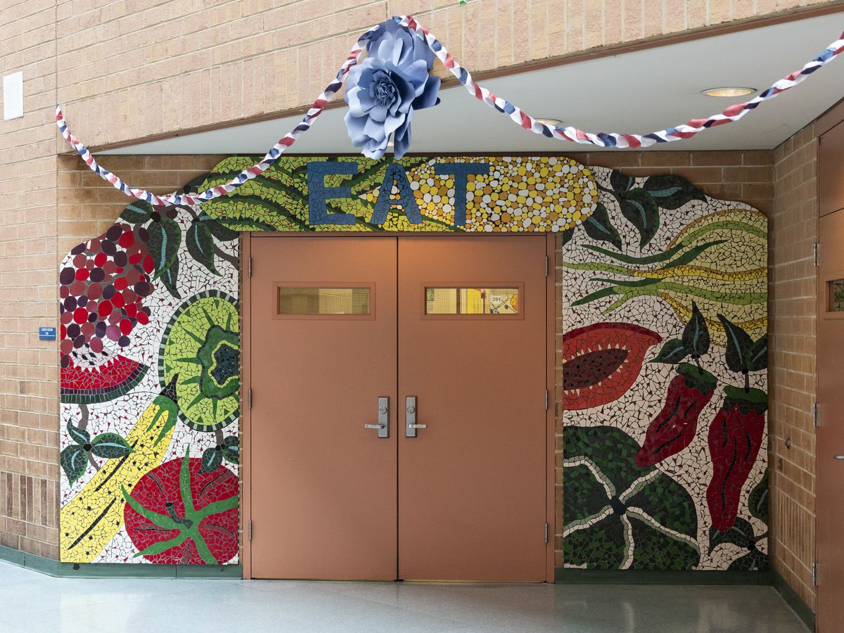 A mosaic at McAuliffe Elementary School, 1841 N. Springfield Ave.