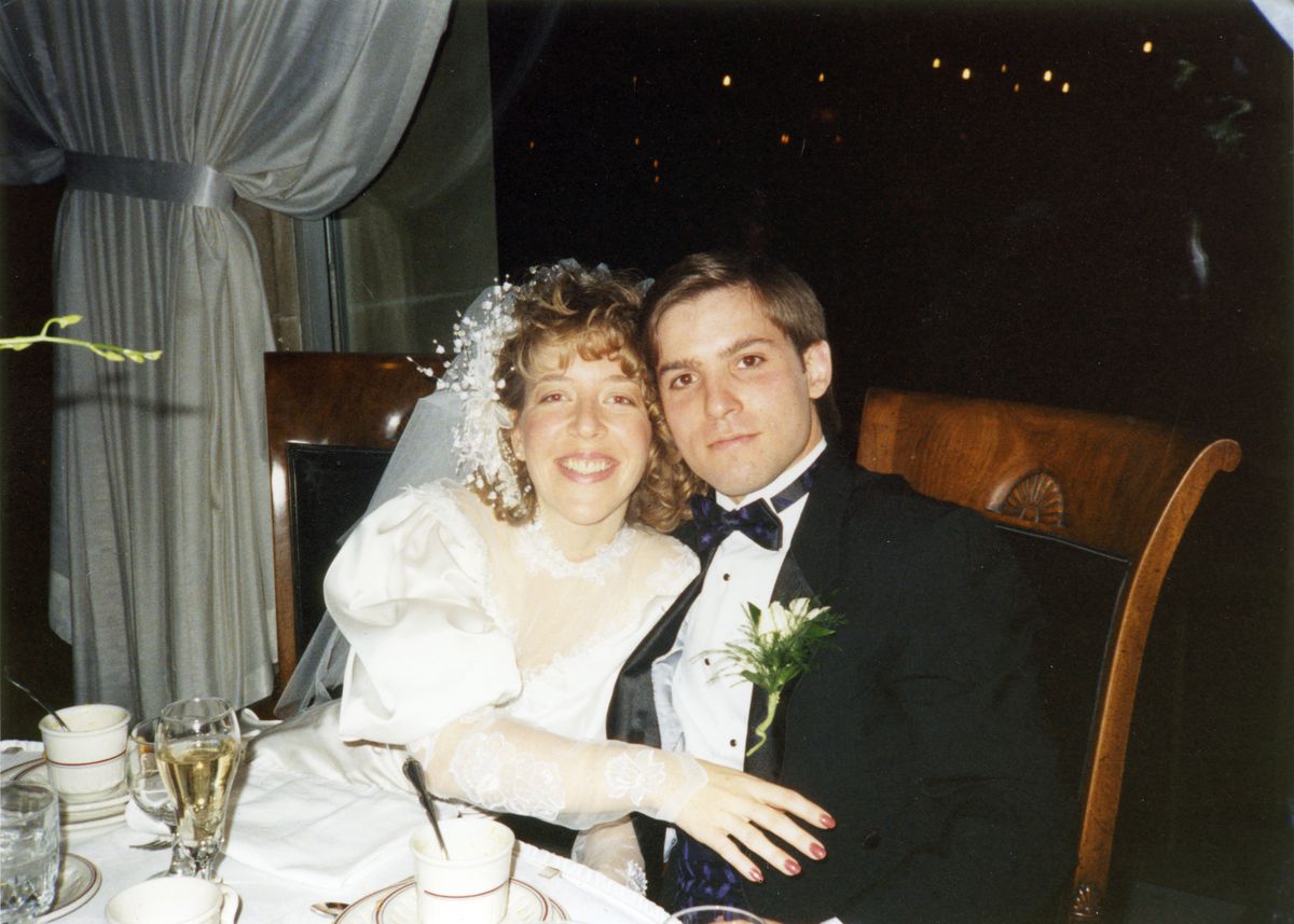 Connie and George Chronis of Palos Park at their wedding in 1991.