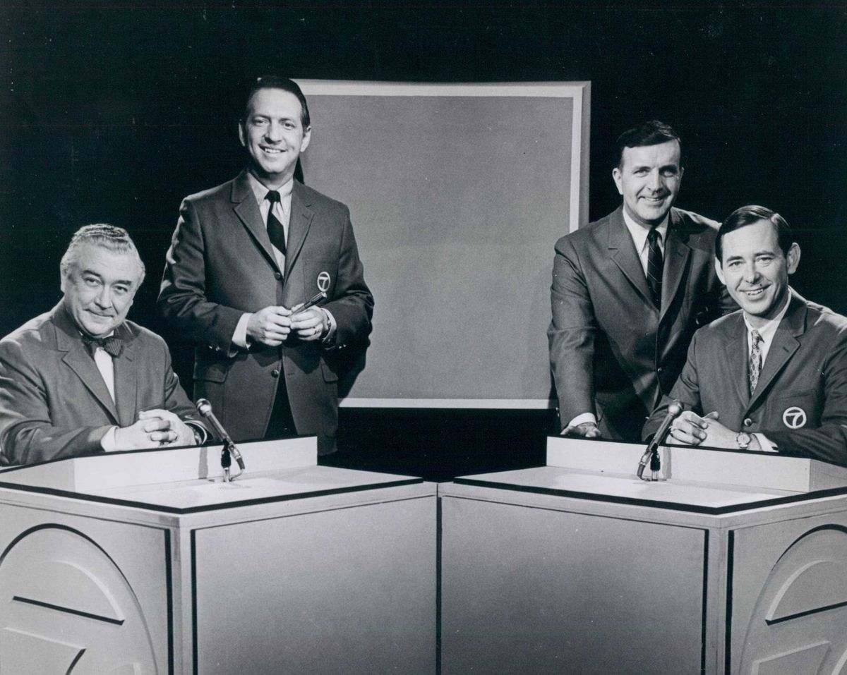 The “Eyewitness News” team (from left): Fahey Flynn, John Coleman, Bill Frink and Joel Daly.